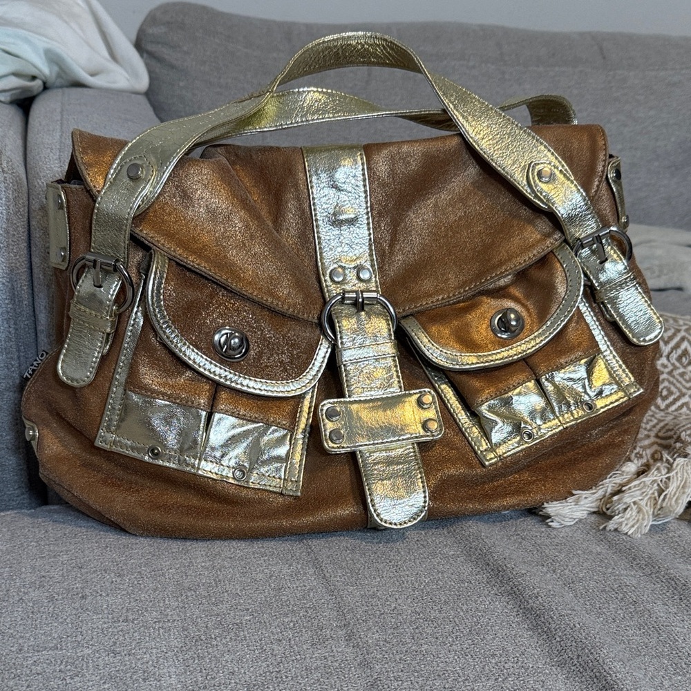 Tano Bronze and Gold Handbag